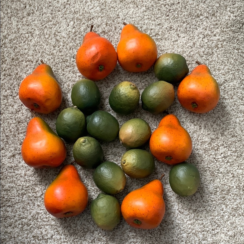 Artificial Pear and Lime Fruit Set